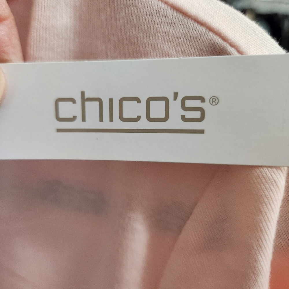 NWT Chico's Bella‎ Top Basic Knit Short Sleeve T-Shirt Whisper Pink (1/ M) #648 - Picture 11 of 11